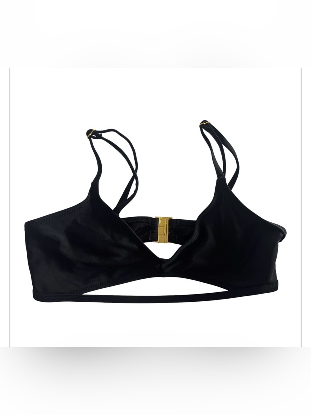 Missguided Black Swim Top with Gold Back Clasp